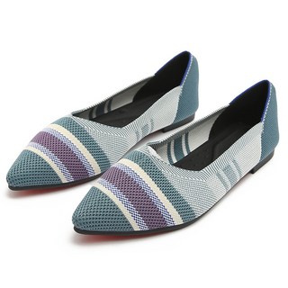 星星魅力彩色編織沖孔平底鞋