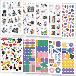 RIHOON 印花裝飾貼紙 10入, 混色, 1組