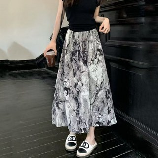 TheSirup 女款大尺碼水墨畫簡約長裙