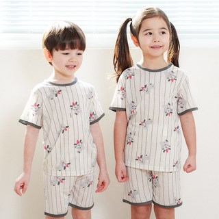 bonumam 五分人造絲單層家居服上下套裝