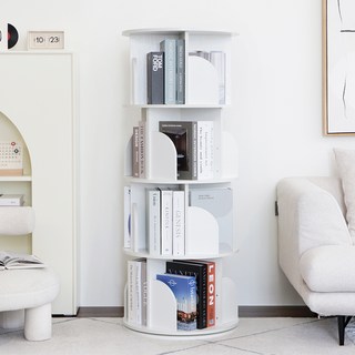 PaN EASY LIFE 이지라이프 旋轉圓形書櫃, 4層, 白色