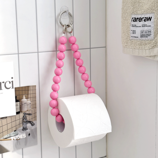 데미무드 루즈 비즈 두루마리 휴지케이스, 핑크, 1개