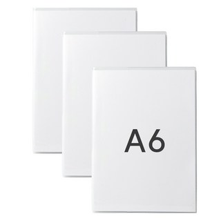 mady by made 空白筆記本 素描本 120g + 透明PVC封套組, A6, 3組