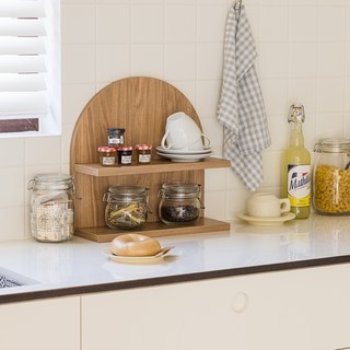 woodray 圓形層架, 橡木, 2層