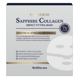 WellDerma 頂級藍寶石膠原蛋白密集修護面膜 175g, 7入, 1個