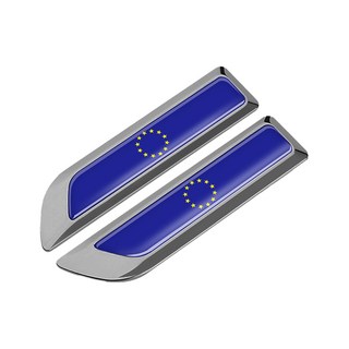 bebehome 多國旗幟車側金屬徽飾貼, 1套, 灰色歐盟