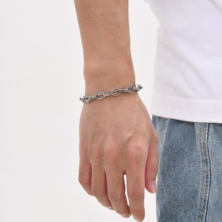 BEOURGUEST 男士鑽石鏈環簡約手鍊