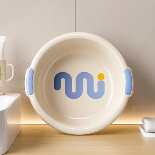 더자카 컬러풀 다용도 세수대야 M, 블루, 1개