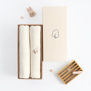 moms nature 嬰幼兒用純棉楊柳紗布Melo毛毯 毯子 午睡被 2入 Melo套組, 蕾妮