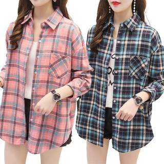 Elsso 女款格紋襯衫外套 2件組