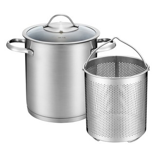 Cookever Essential系列 不鏽鋼義大利麵鍋 18cm (附玻璃鍋蓋), 1組, 銀色