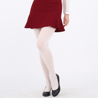 Anyleg 象牙白圖案褲襪