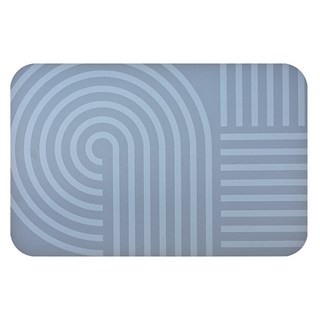 Minimalism 日竹門 軟式珪藻土吸水彩印地墊 枯山水, 礫石灰, 1個