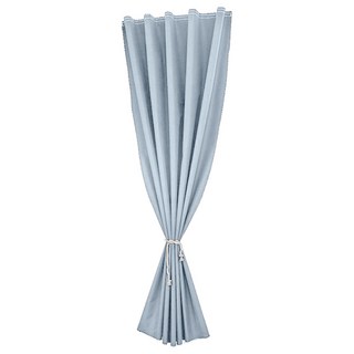 全遮光素面簡約魔鬼氈窗簾 附綁帶 + 魔鬼氈 款式隨機, 淺藍色