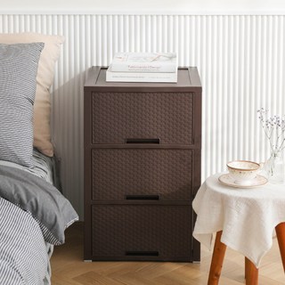 comet 藤編造型抽屜櫃, 棕色, 3層