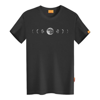 L.LAMO 月相透氣短袖T恤, 黑色