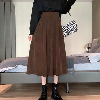 Goodif 淑女燈芯絨A字長版半身裙