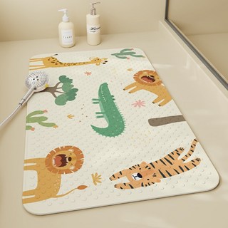 데이소이 말랑말랑 디자인 흡착 욕실 욕조 매트 70 x 40 cm, 08 기린과 동물들, 1개