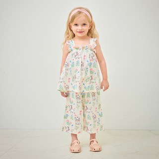 mollimelli 迪士尼瑪麗貓可可花朵無袖上下身套裝