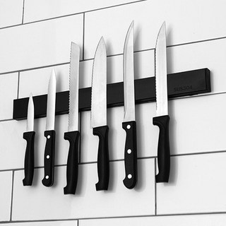 藍莓廚房全不銹鋼磁性餐具架, 黑色的, 1個