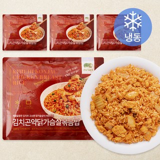 한우물 김치 곤약 닭가슴살 볶음밥 (냉동), 200g, 4개