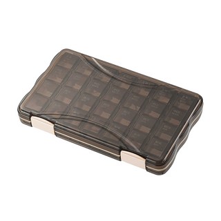 小麥購物 藥盒分裝盒 28格 L813, 1個, 黑色