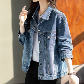 Queenis 女士翻領基本款牛仔丹寧夾克