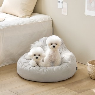 Woolly 寵物懶骨頭, 1個, 暖灰色