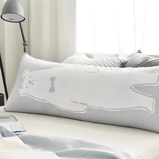 shez Home 微米數位印花長抱枕, 灰色領結熊款