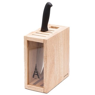 acacia home 壓克力木頭刀具架 10.5*18*20cm, 木頭色, 1個