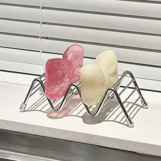 위더스욕실용품 웨이브 논슬립 304 스텐 욕실 물빠짐 비누받침대, 실버, 1개