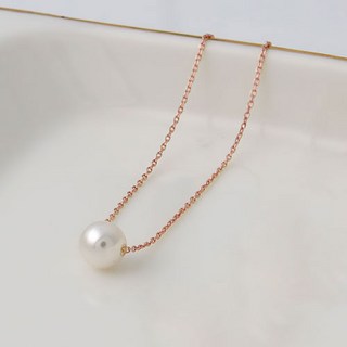MINIART 女款14K金基本款珍珠項鍊6mmG687+ 禮物盒組 +購物袋