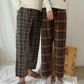 테라우드 클래식 면 기모 체크 파자마 바지 A타입 2종 세트