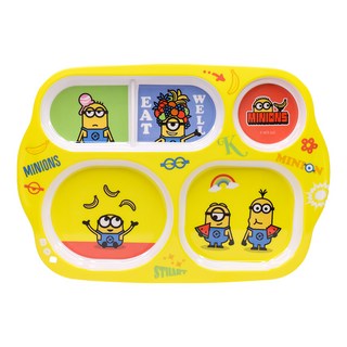 LILFANT 小小兵印花5格分隔餐盤, 1個, 混色, 單品