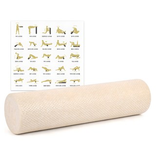 ALEAF EPP 瑜珈滾筒 + 運動指南海報 套組, 1個, 沙米色(泡沫軸)