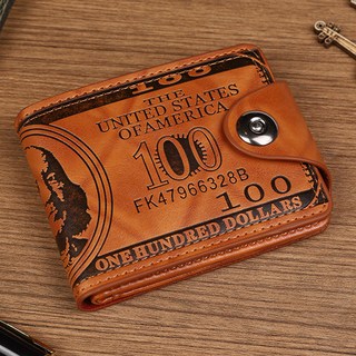 DeepTalk 男士美元圖案鈔票卡片對折皮夾 DT0914