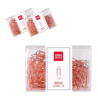 Deli 得力 玫瑰金迴紋針 78510, 3組, 160入