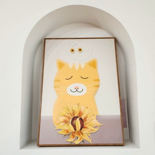 Kuching island. 貓咪向日葵畫框 增添幸福向日葵
