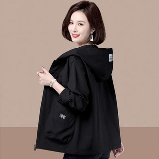 DMELD 女款秋季連帽防風外套