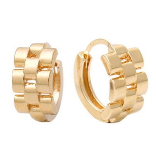 Mini Art 女款 14K 金針 粗鏈條圈形耳環