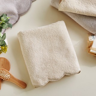 Raffineret Modern House 扇貝邊洗臉毛巾 40 x 90 cm 230g, 1個, 米色