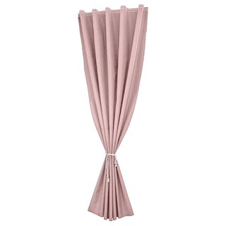 全遮光素面簡約魔鬼氈窗簾 附綁帶 + 魔鬼氈 款式隨機, 粉色