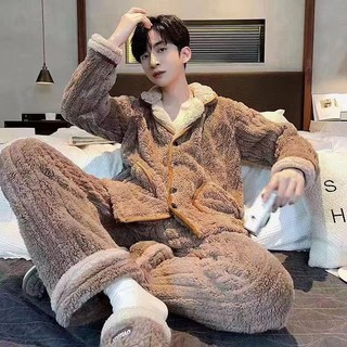 PEONIST 舒適領口情侶睡衣上下套裝