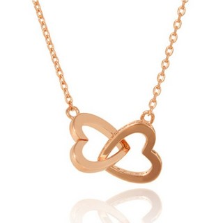 OST 女款雙迷你愛心鍊條時尚鍊條項鍊