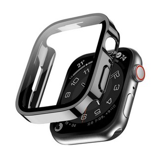 ITS LIFE Apple Watch 9H 方形全覆蓋鋼化玻璃保護殼 40mm 黑色, 黑色的, 1個