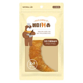 네츄럴랩 강아지 베이커츄 껌 치킨 크로와상M, 혼합맛(닭가슴살/우피), 120g, 1개