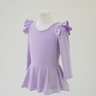 女童雪紡長袖按扣式芭蕾舞衣