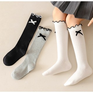 IBboom 女童款Edge蝴蝶結荷葉邊及膝襪 3雙組 J08