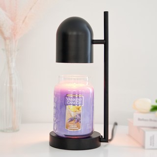 The Sweet Euro Dial Warmer + 燈泡 2p + Yankee Candle 大號檸檬薰衣草套裝, Lemon Lavender, 黑色(蠟燭加熱燈)