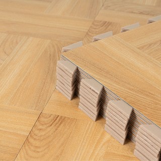 DIY好組裝彈性防火地磚 0.25坪 9片, 拼接樁木色, 1盒